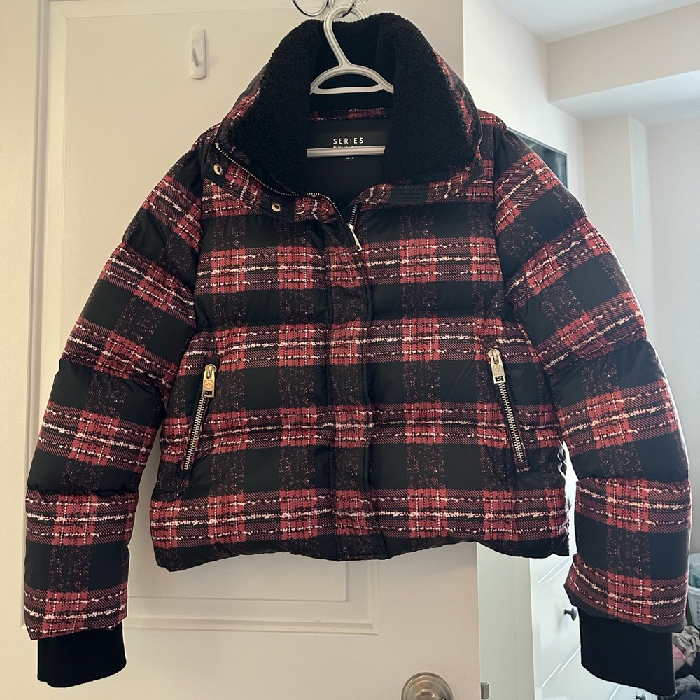 SERIES by Nicole Benisti Briarwood Down Quilted Jacket Red Black